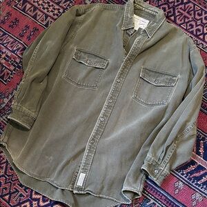 Vintage Green Heavyweight Shirt Jacket mens